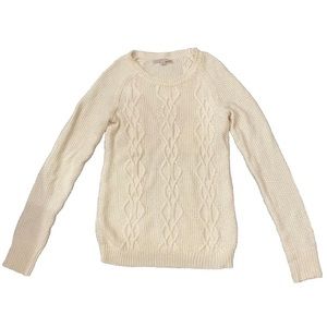 Gap Cable Knit Sweater in Ivory Frost, Size Small